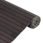 Tapis rectangulaire marron foncé 70x400 cm bambou – Image 2