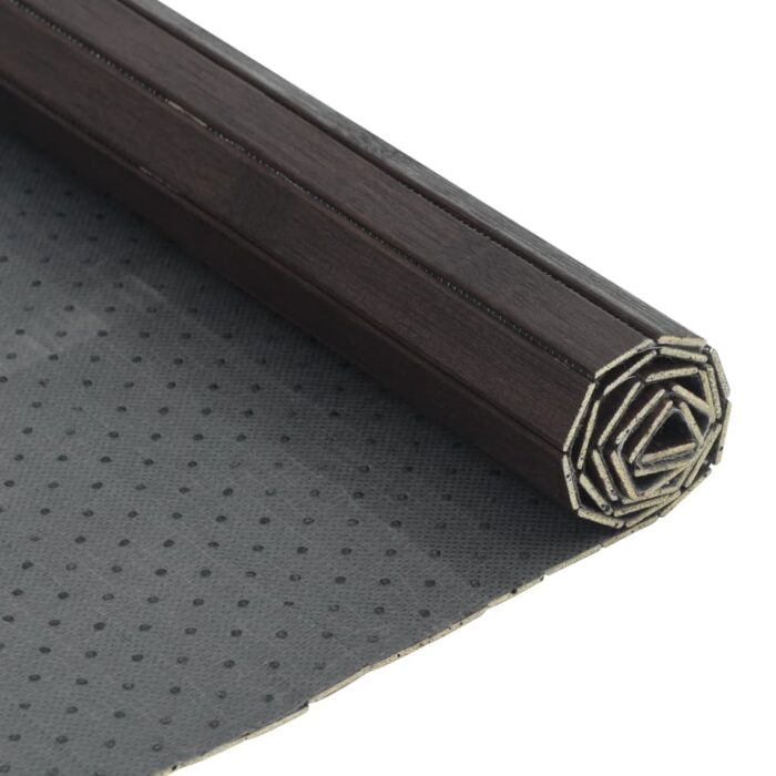 Tapis rectangulaire marron foncé 70x400 cm bambou – Image 3