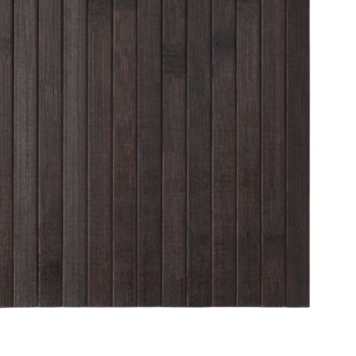 Tapis rectangulaire marron foncé 70x400 cm bambou – Image 4