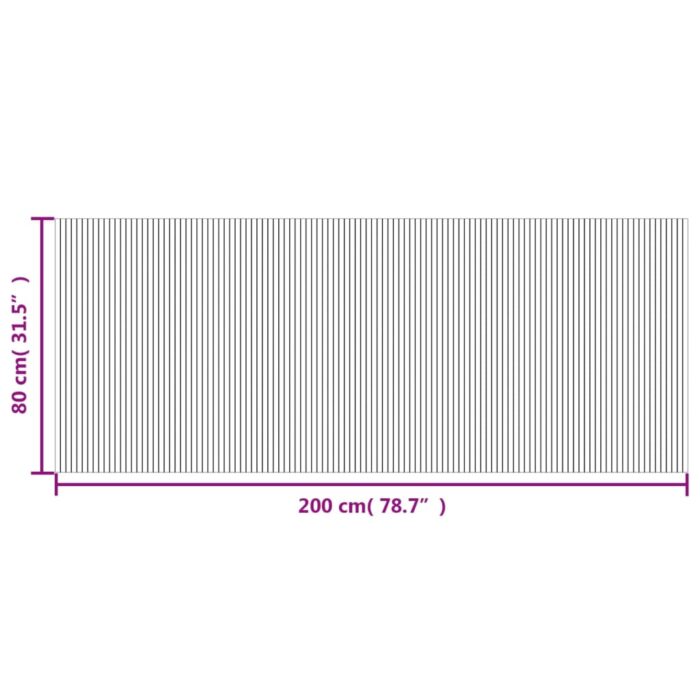 Tapis rectangulaire noir 80x200 cm bambou – Image 6