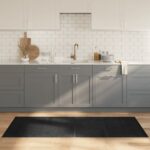 Tapis rectangulaire gris 80x200 cm bambou