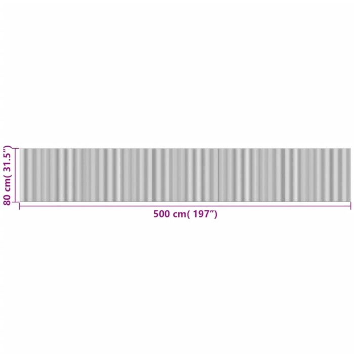 Tapis rectangulaire noir 80x500 cm bambou – Image 6