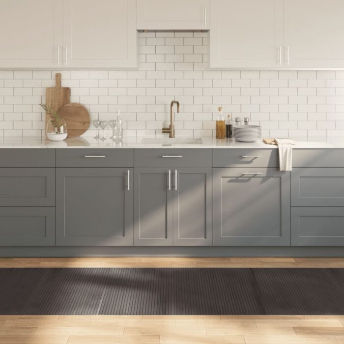 Tapis rectangulaire marron foncé 80x500 cm bambou – Image 1