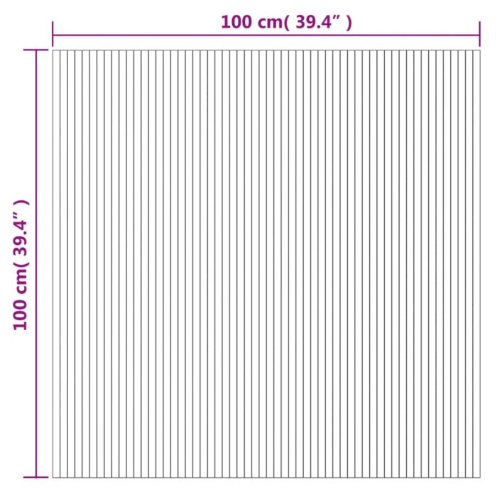 Tapis rectangulaire naturel 100x100 cm bambou – Image 6