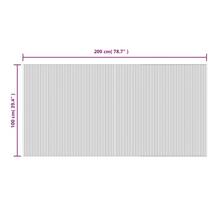 Tapis rectangulaire noir 100x200 cm bambou – Image 6