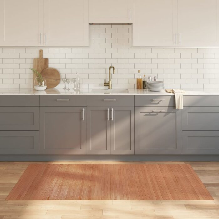 Tapis rectangulaire naturel 100x200 cm bambou – Image 1