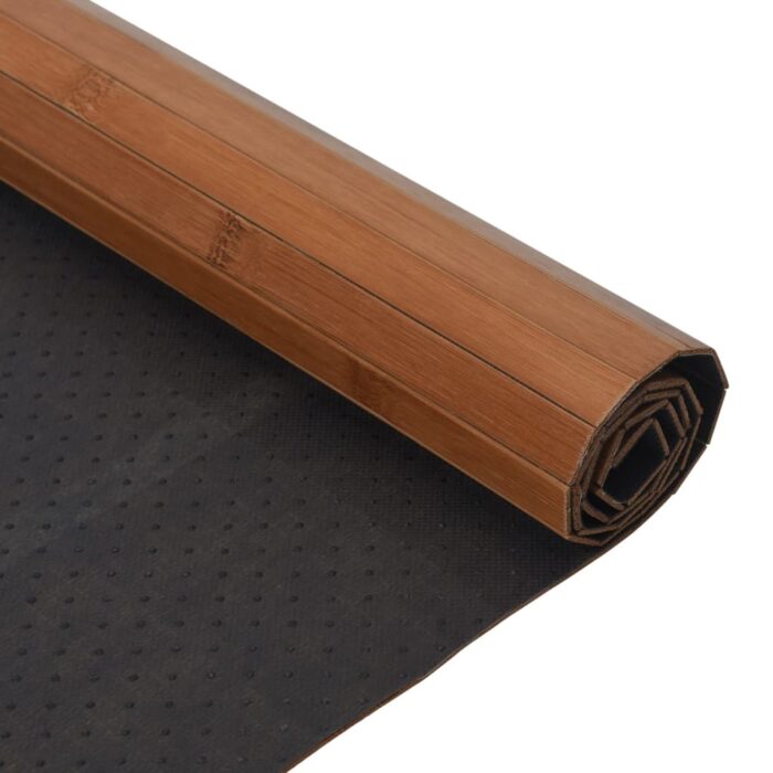 Tapis rectangulaire marron 100x200 cm bambou – Image 3
