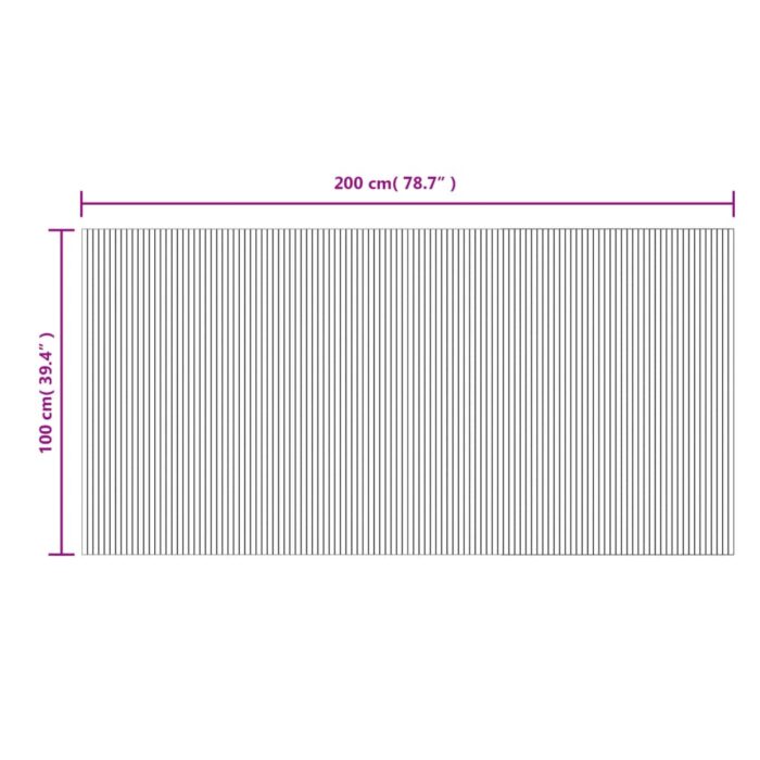 Tapis rectangulaire marron 100x200 cm bambou – Image 6