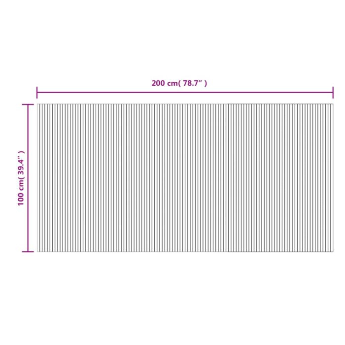 Tapis rectangulaire naturel clair 100x200 cm bambou – Image 6