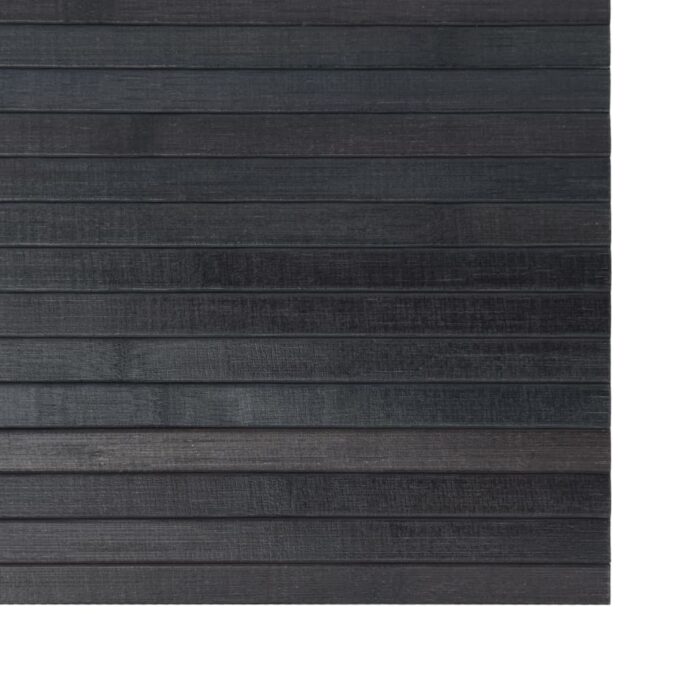 Tapis rectangulaire gris 100x300 cm bambou – Image 4