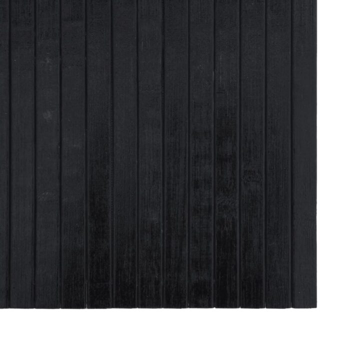 Tapis rectangulaire noir 100x400 cm bambou – Image 4