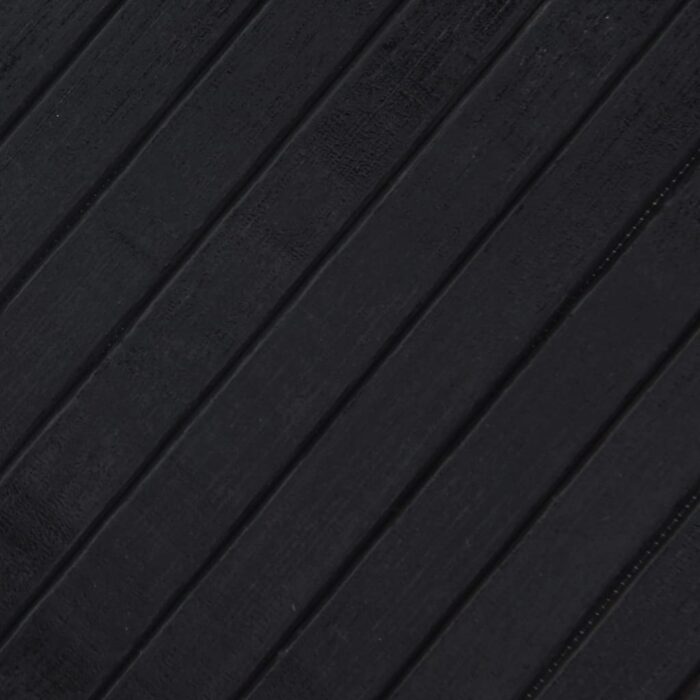 Tapis rectangulaire noir 100x400 cm bambou – Image 5