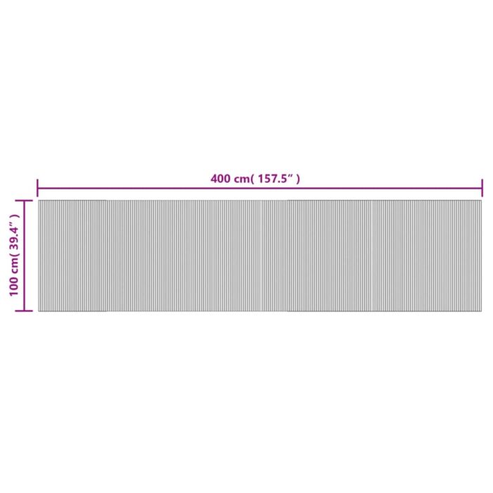 Tapis rectangulaire noir 100x400 cm bambou – Image 6