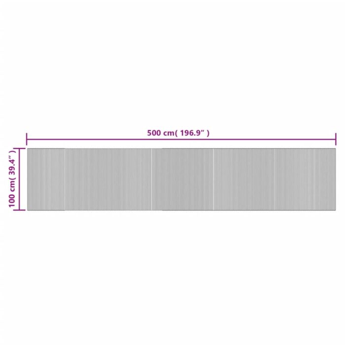 Tapis rectangulaire noir 100x500 cm bambou – Image 6