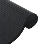 Tapis rectangulaire noir 60x100 cm bambou – Image 2