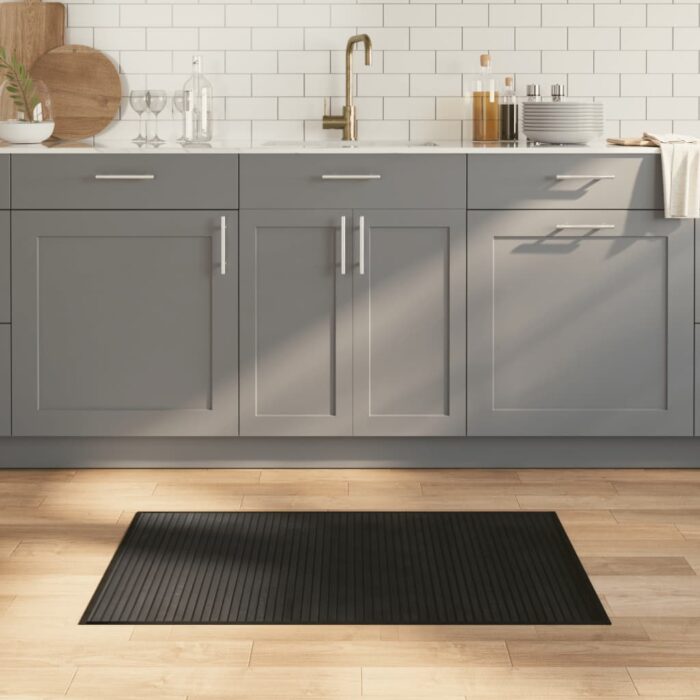 Tapis rectangulaire noir 60x100 cm bambou – Image 1