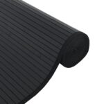 Tapis rectangulaire noir 60x200 cm bambou – Image 2