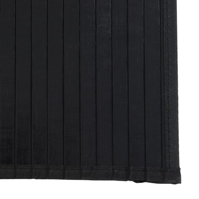 Tapis rectangulaire noir 60x200 cm bambou – Image 4