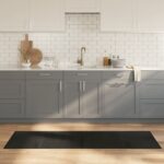 Tapis rectangulaire noir 60x200 cm bambou