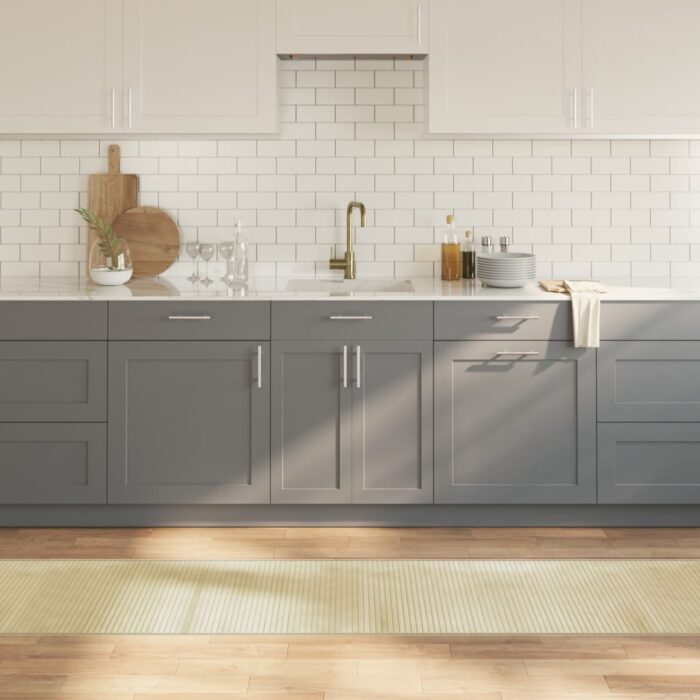 Tapis rectangulaire naturel clair 60x300 cm bambou – Image 1