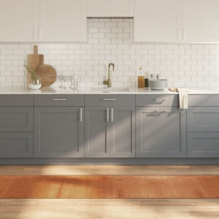 Tapis rectangulaire naturel 60x1000 cm bambou