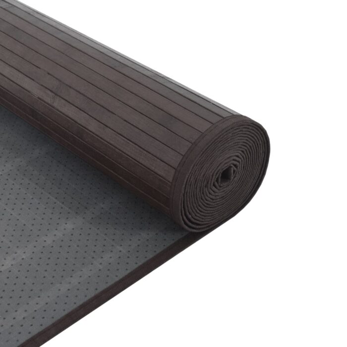 Tapis rectangulaire marron foncé 60x1000 cm bambou – Image 3