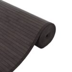 Tapis rectangulaire marron foncé 70x100 cm bambou – Image 2