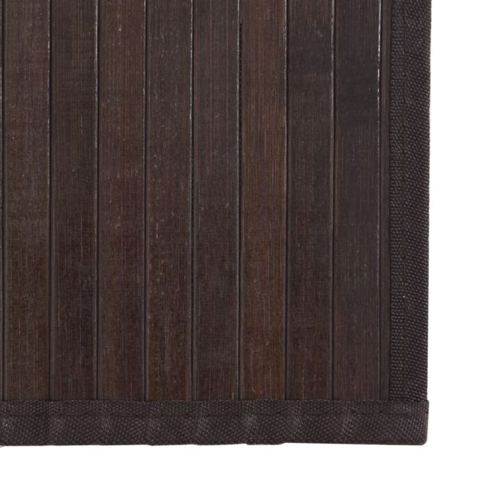Tapis rectangulaire marron foncé 70x100 cm bambou – Image 4