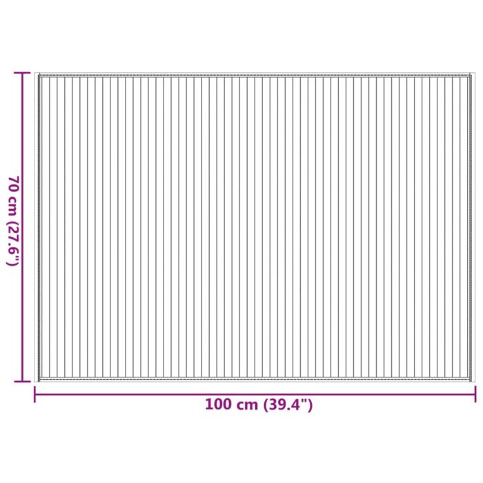 Tapis rectangulaire marron foncé 70x100 cm bambou – Image 6