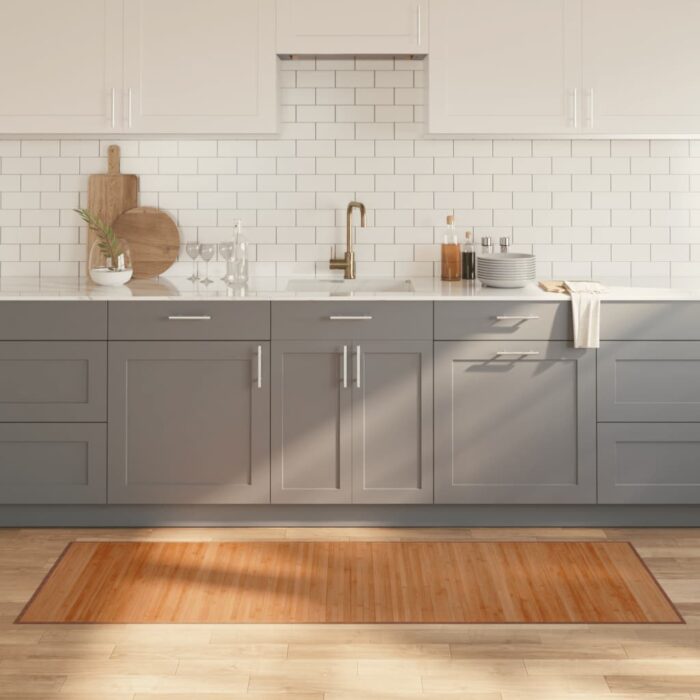 Tapis rectangulaire naturel 70x200 cm bambou – Image 1