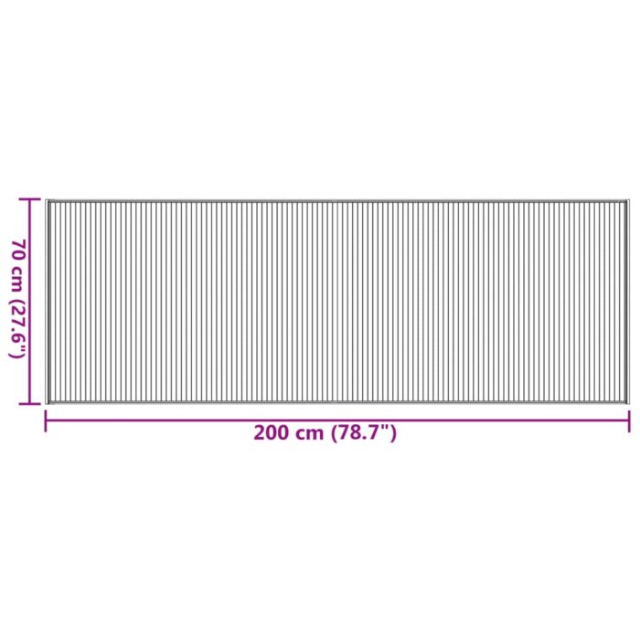 Tapis rectangulaire marron 70x200 cm bambou – Image 6