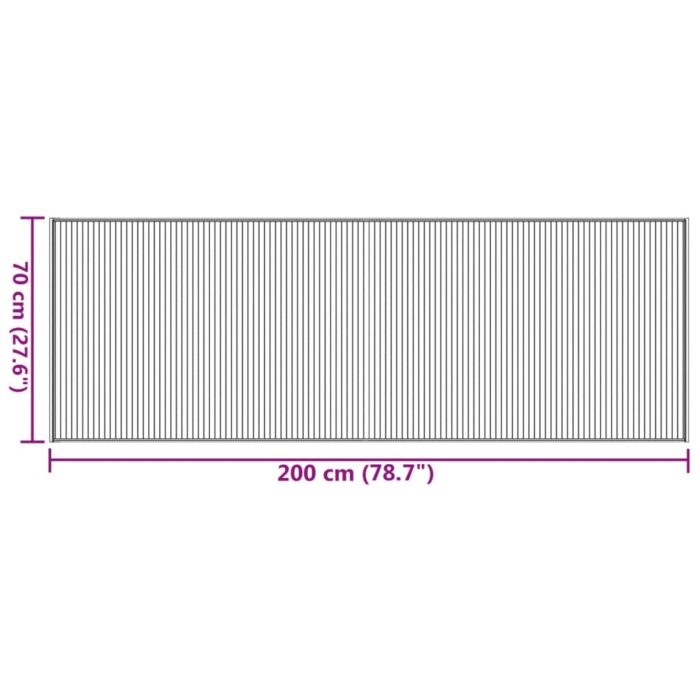 Tapis rectangulaire gris 70x200 cm bambou – Image 6