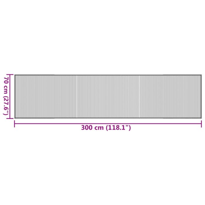 Tapis rectangulaire marron 70x300 cm bambou – Image 6