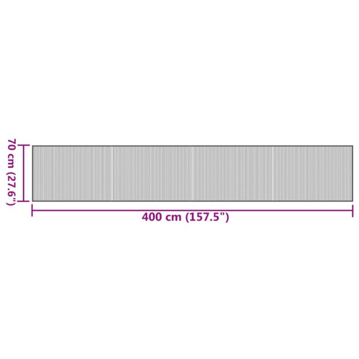 Tapis rectangulaire noir 70x400 cm bambou – Image 6