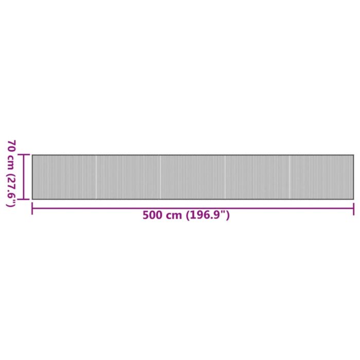 Tapis rectangulaire naturel 70x500 cm bambou – Image 6