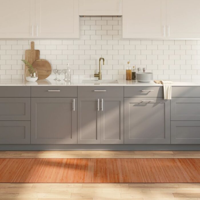 Tapis rectangulaire marron 70x500 cm bambou – Image 1