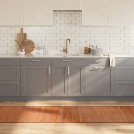 Tapis rectangulaire marron 70x1000 cm bambou