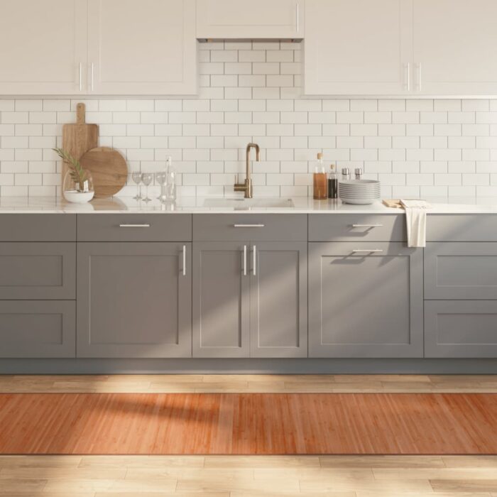 Tapis rectangulaire marron 70x1000 cm bambou – Image 1