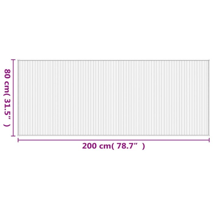 Tapis rectangulaire naturel clair 80x200 cm bambou – Image 6