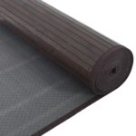 Tapis rectangulaire marron foncé 80x200 cm bambou – Image 3
