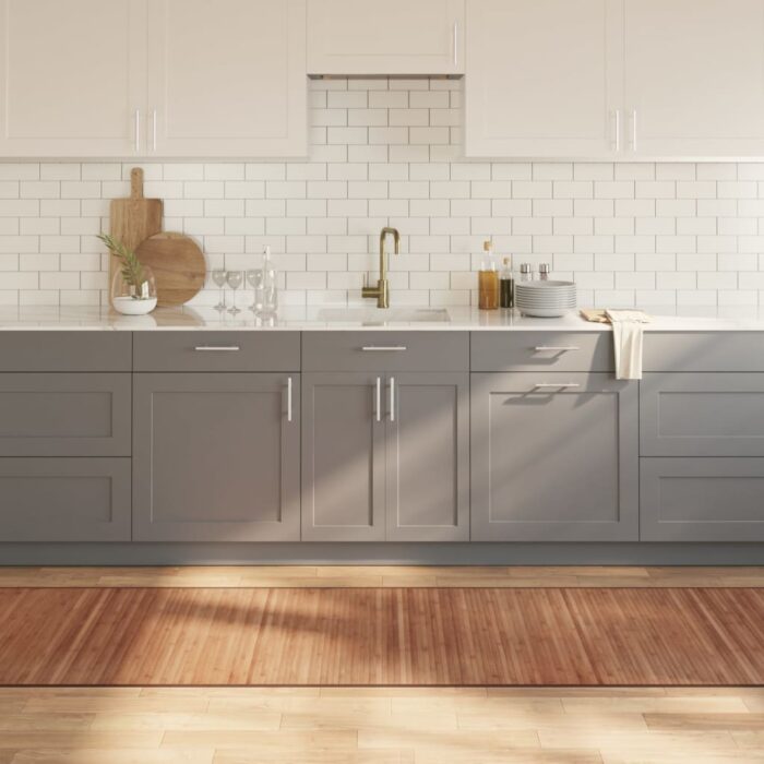 Tapis rectangulaire naturel 80x300 cm bambou – Image 1