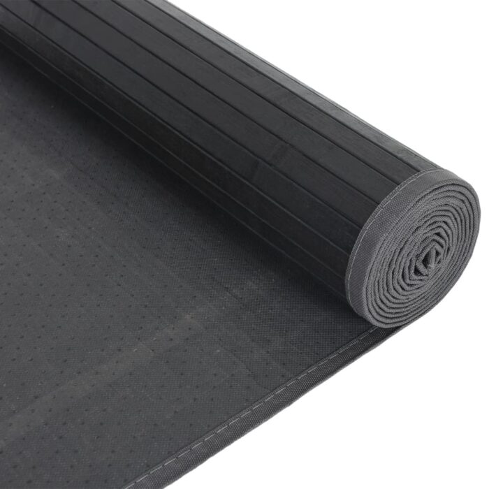 Tapis rectangulaire gris 80x500 cm bambou – Image 3