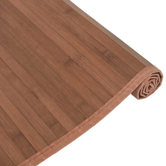 Tapis rectangulaire marron 80x1000 cm bambou – Image 2