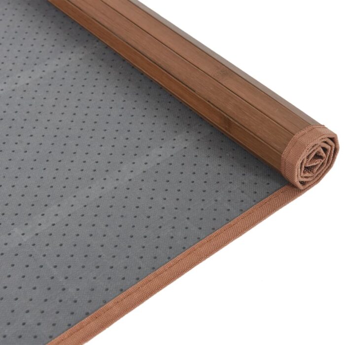 Tapis rectangulaire marron 80x1000 cm bambou – Image 3