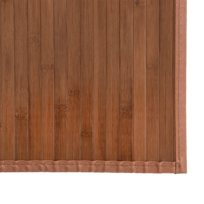 Tapis rectangulaire marron 80x1000 cm bambou – Image 4