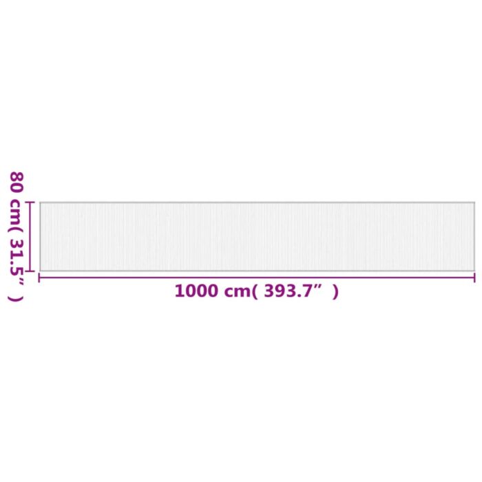 Tapis rectangulaire marron 80x1000 cm bambou – Image 6