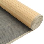 Tapis rectangulaire naturel clair 80x1000 cm bambou – Image 3