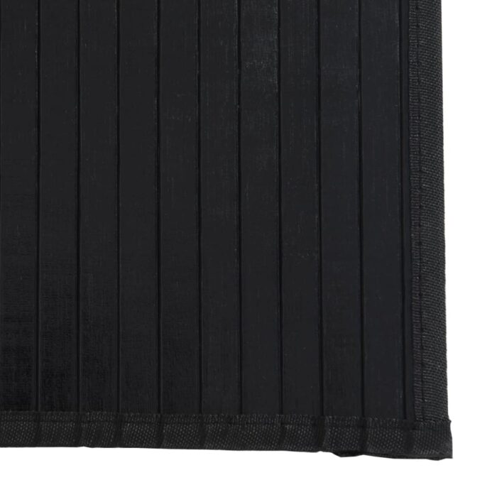 Tapis carré noir 100x100 cm bambou – Image 4