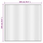 Tapis carré noir 100x100 cm bambou – Image 6