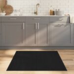 Tapis carré noir 100x100 cm bambou